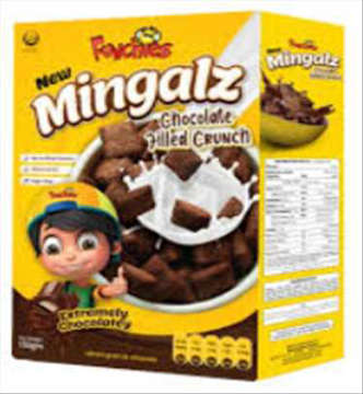 Picture of DASHI FOOD CHOCOLATE FILLED CRUNCH MINGALZ 150GM 