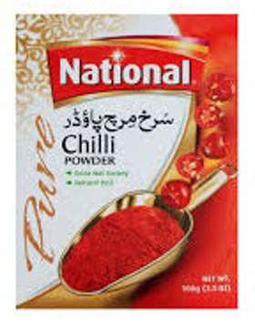 Show details for NATIONAL RED CHILLI POWDER 100GM Picture of NATIONAL RED CHILLI POWDER 100GM