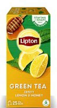 Show details for LIPTON GREEN TEA ZESTY LEMON & HONEY 25 TEA BAGS  Picture of LIPTON GREEN TEA ZESTY LEMON & HONEY 25 TEA BAGS